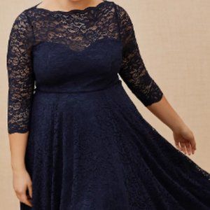 Torrid red and pink laced 3 layer midi dress heart shaped bust hand dyed Size 22